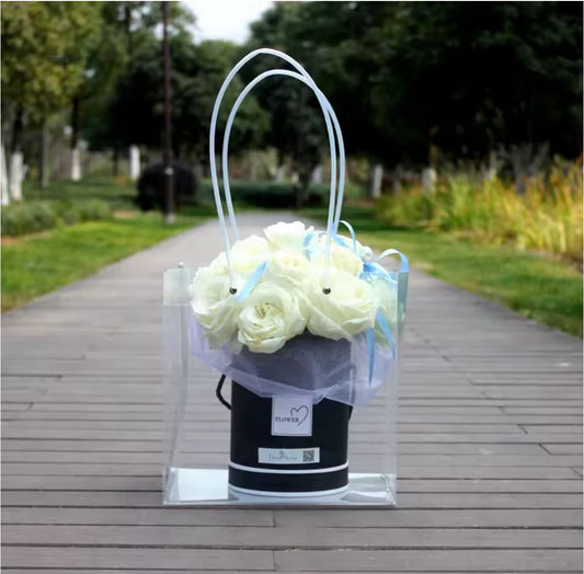 Square Transparent Flowers Bag (25x25x25cm)