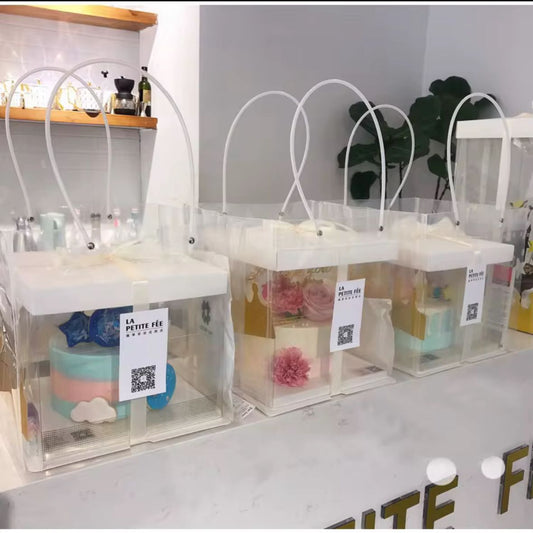 Square Transparent Flowers Bag (25x25x25cm)