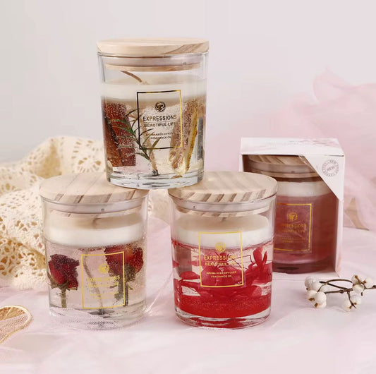 Candle with Flowers Inside (yx5)