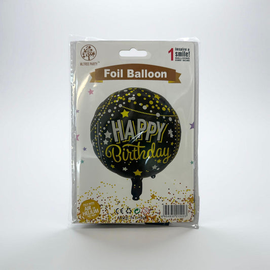 Black Happy Birthday 18" (1pc/bag)