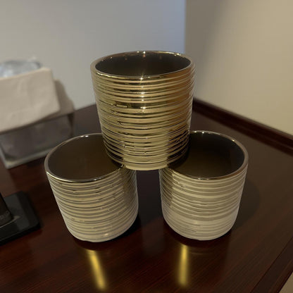 Ceramic Vase Gold 5"x 5" (9201k)