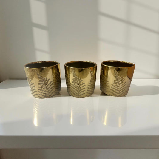 Ceramic Vase Gold 5"x5" (9219k)