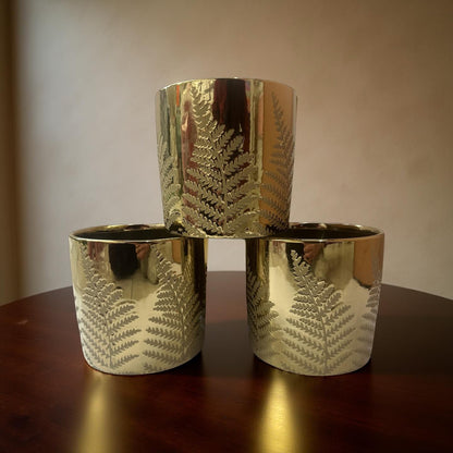 Ceramic Vase Gold 5"x5" (9219k)