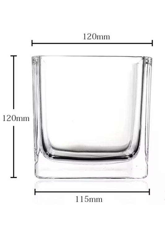 Square Transparent Vase (12x12cm)