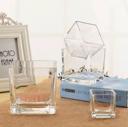 Square Transparent Vase (12x12cm)