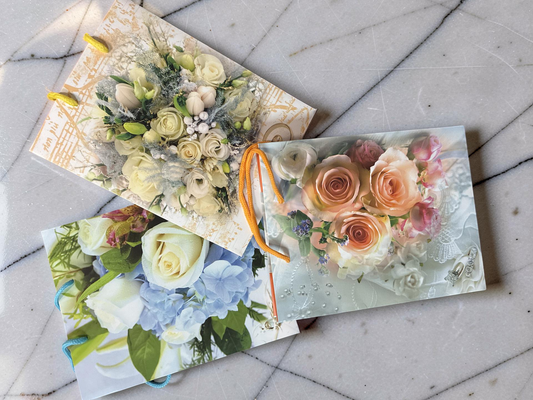 Kraft Bag flowers design 12pcs