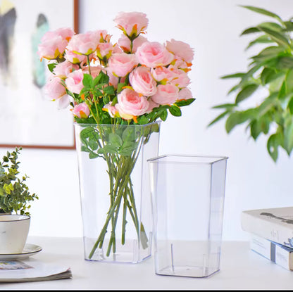 Clear plastic flower pot