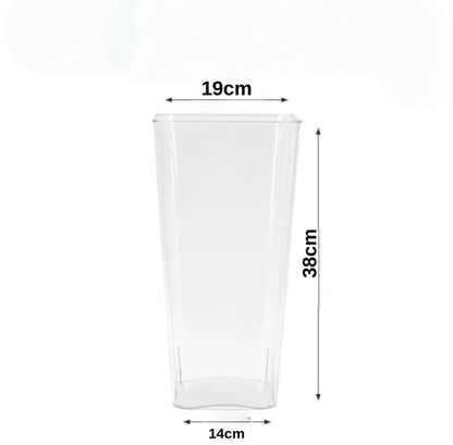 Clear plastic flower pot