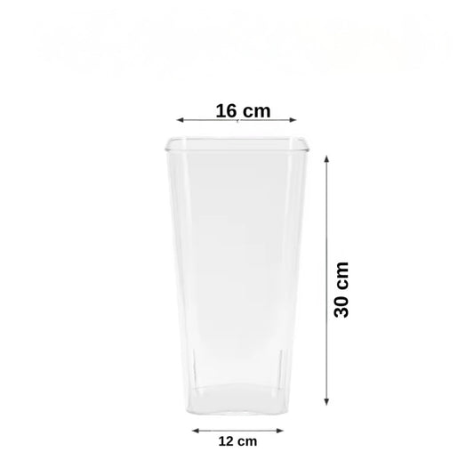 Clear plastic flower pot