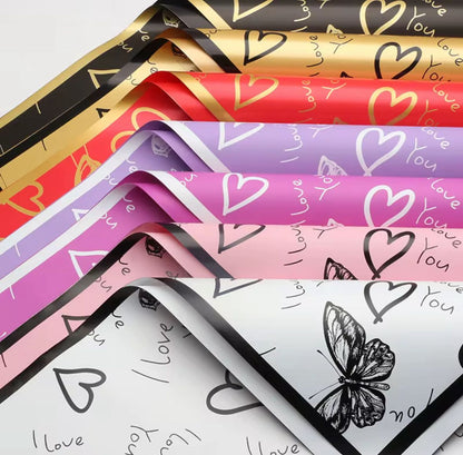 Wrapping Romantic Butterfly Heart Waterproof (20pcs/bag) 56x56cm