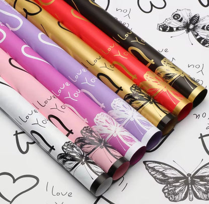 Wrapping Romantic Butterfly Heart Waterproof (20pcs/bag) 56x56cm