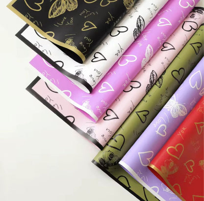 Wrapping Romantic Butterfly Heart Waterproof (20pcs/bag) 56x56cm