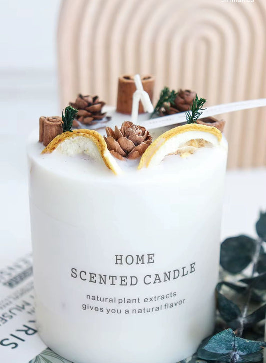 Candle With Dry Flowers