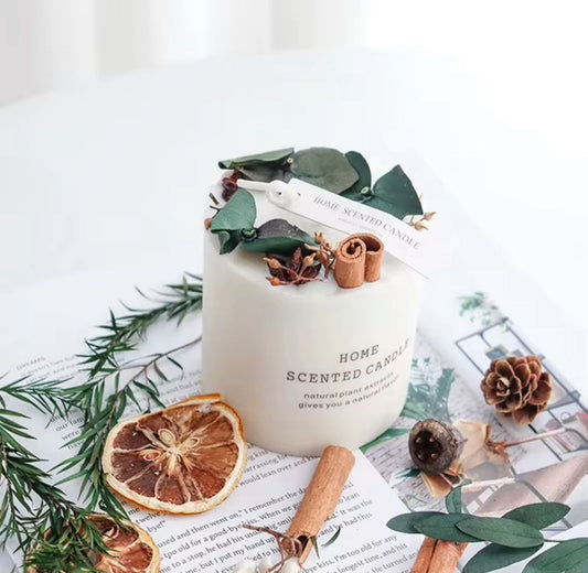 Candle With Dry Flowers