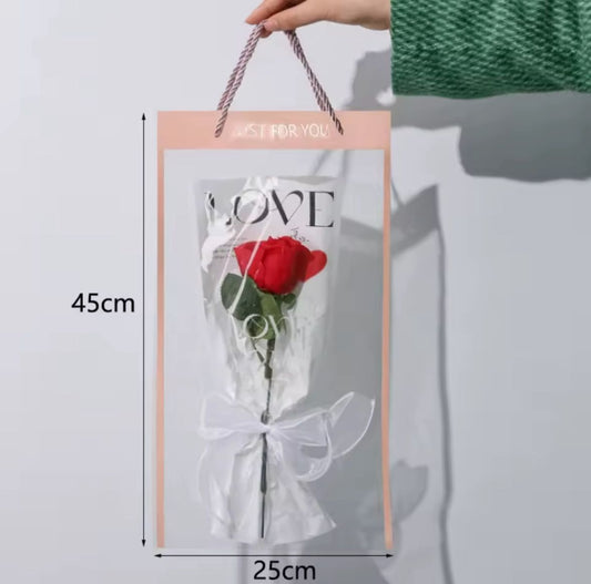 Transparent Plastic Packing Bag Flower Bouquet 10pcs/pk Small( 45x25 cm )