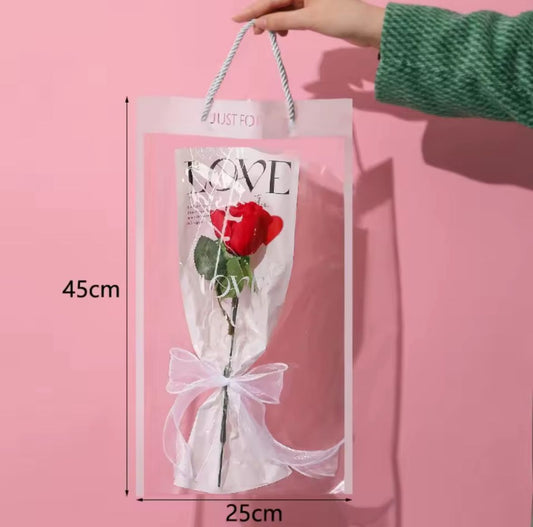 Transparent Plastic Packing Bag Flower Bouquet 10pcs/pk Small( 45x25 cm )