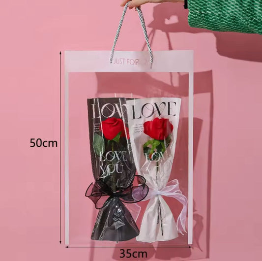 Transparent Plastic Packing Bag Flower Bouquet 10pcs/pk Large( 50x35 cm )