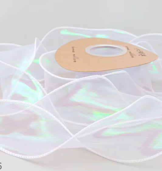 6cm x 9m Colorful Fishtail Yarn Aurora Wave Thread Ribbon