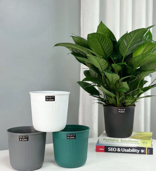 Plastic pot for the plants ( WHITE )